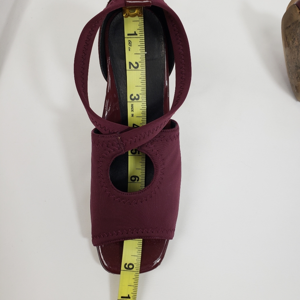 Taryn Burgundy Open Toe Heels - Picture 11 of 13